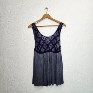 New Romantics by Free People Boho Lace Embroidered Tank Top